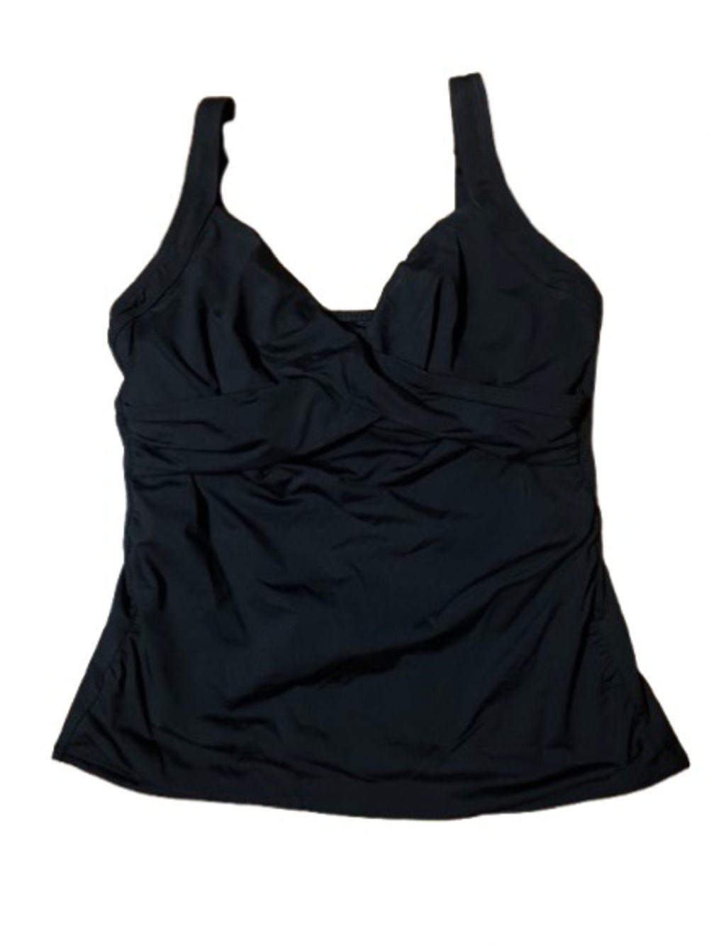 Lands End Black Tankini Top Swimwear- Size 14